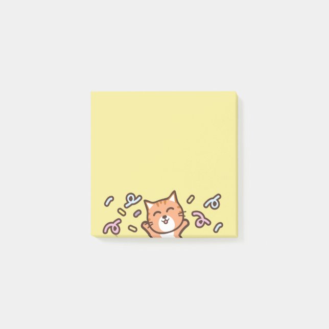 Post-it® mémo de chat de dessin animé (Devant)