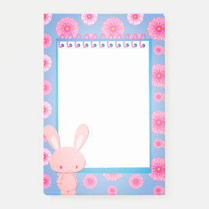 Post-it® Mémo floral lapin pastel Kawaii