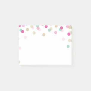 Post-it® Menthe mignonne à la mode de rose de confettis de