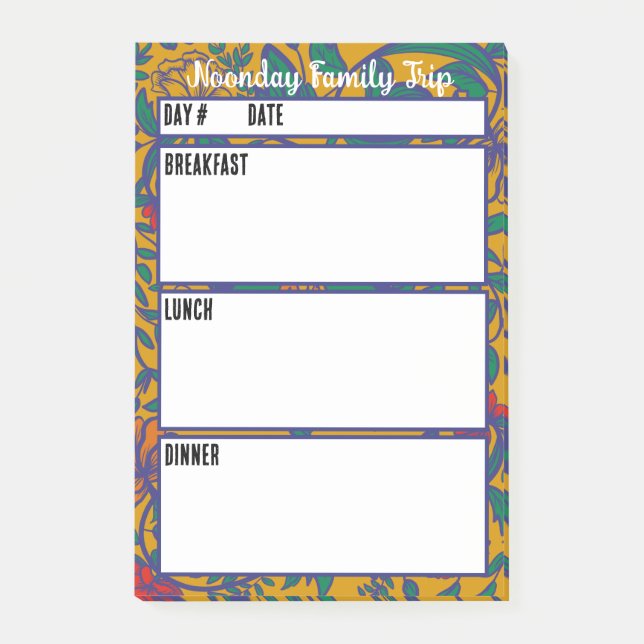 Post-it® Menu Camping Outil de planification des repas (Devant)