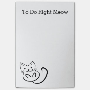 Post-it® MEOW drôle de DROITE de chat pour faire la liste