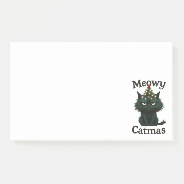 Post-it® Meowy Catmas Chat lunatique (Devant)