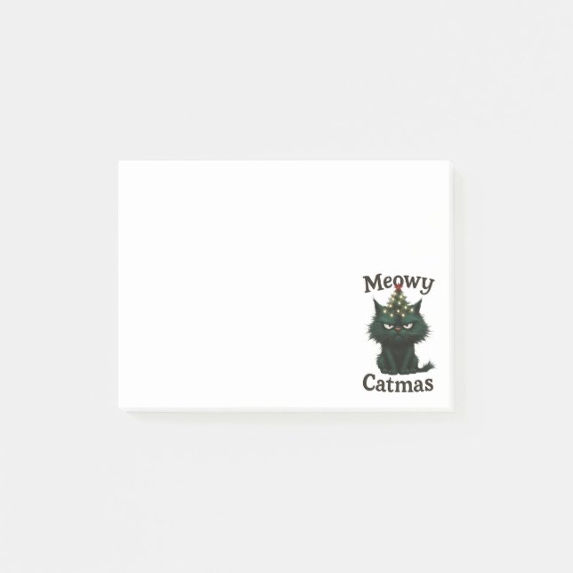 Post-it® Meowy Catmas Chat lunatique (Devant)