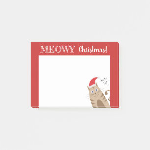 Post-it® Meowy Christmas père Noël chat drôle dessin animé 