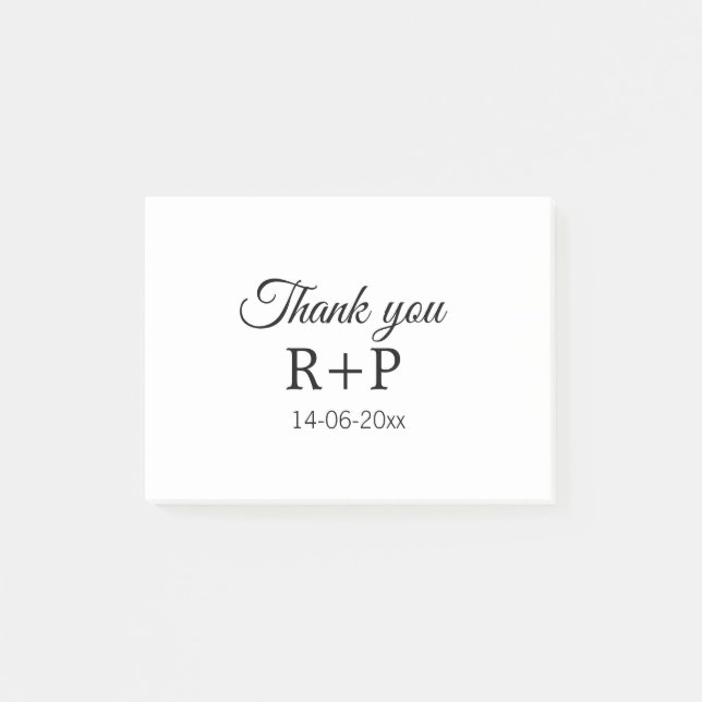 Post-it® Merci ajouter le nom du couple date de texte de la (Devant)