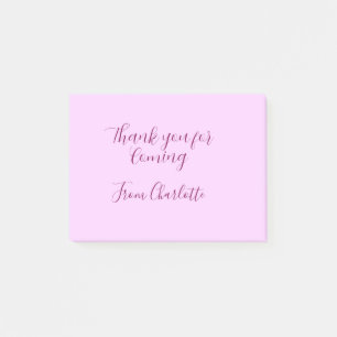 Post-it® merci d'être venu ajouter nom message texte mauve