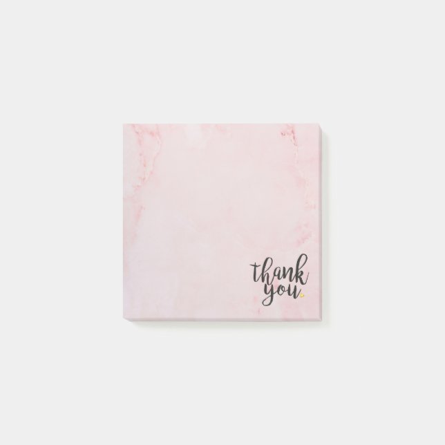 Post-it® Merci Gold Love Coeur Marbre rose (Devant)