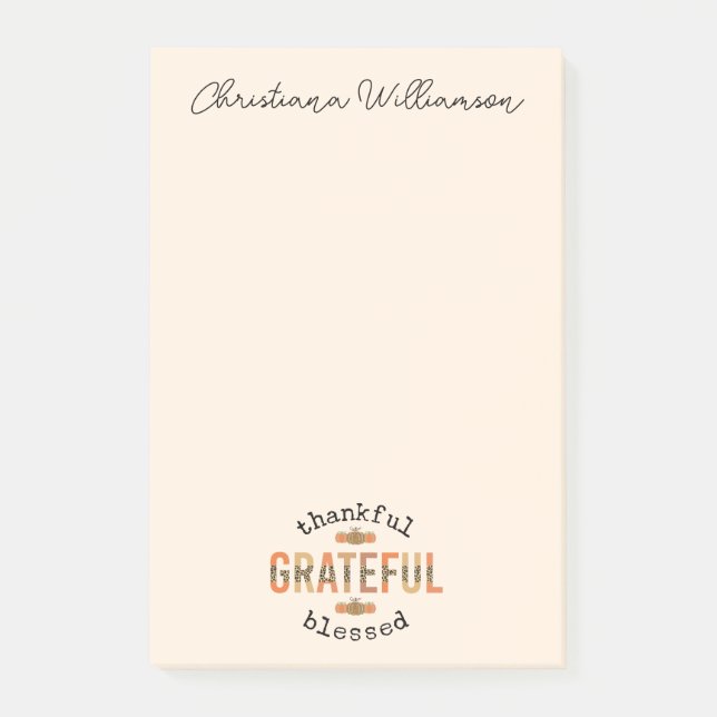Post-it® Merci Grateful Blessé mignon automne Thanksgiving (Devant)