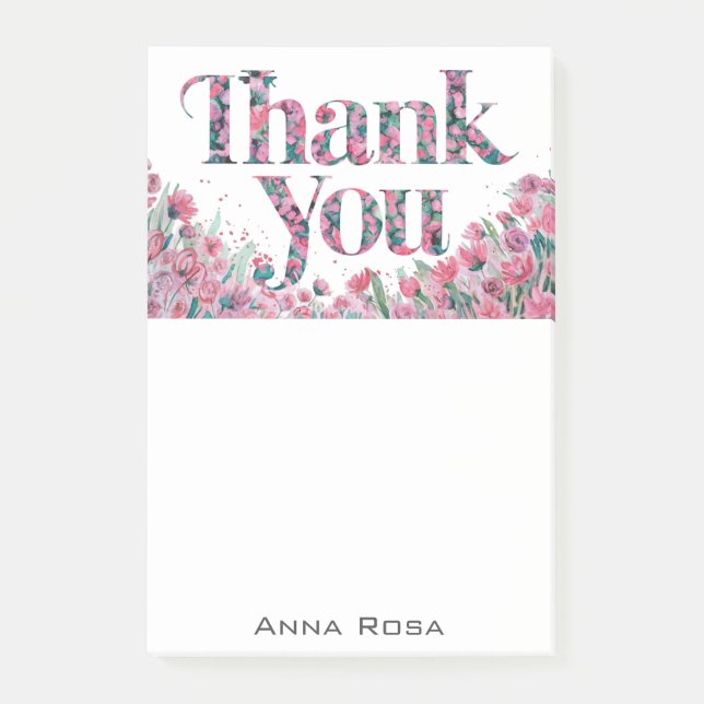 Post-it® *~* Merci Gratitude Manifestation florale AP85 (Devant)