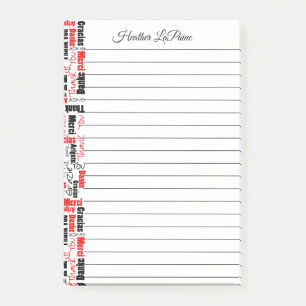 Post-it® Merci multilingue Typographie Word Cloud