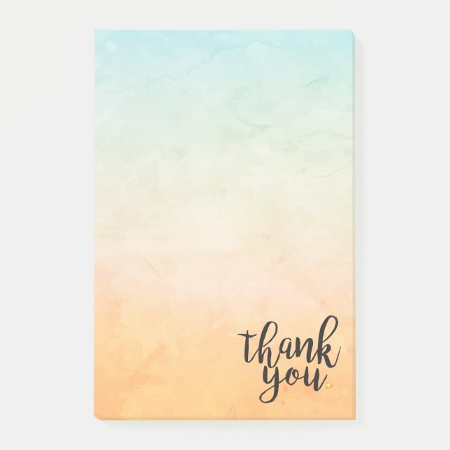 Post-it® Merci Or Amour Cœur Aquarelle (Devant)
