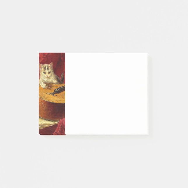 Post-it® Mère Chat et chatons Jouer avec la guitare (Devant)