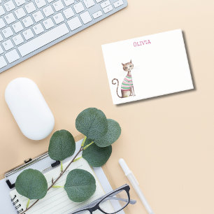 Post-it® Mère de chat fantaisiste Amoureux des chats Aquare