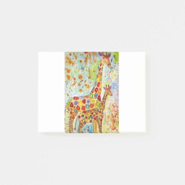 Post-it® Mère et bébé-girafes colorées (Devant)