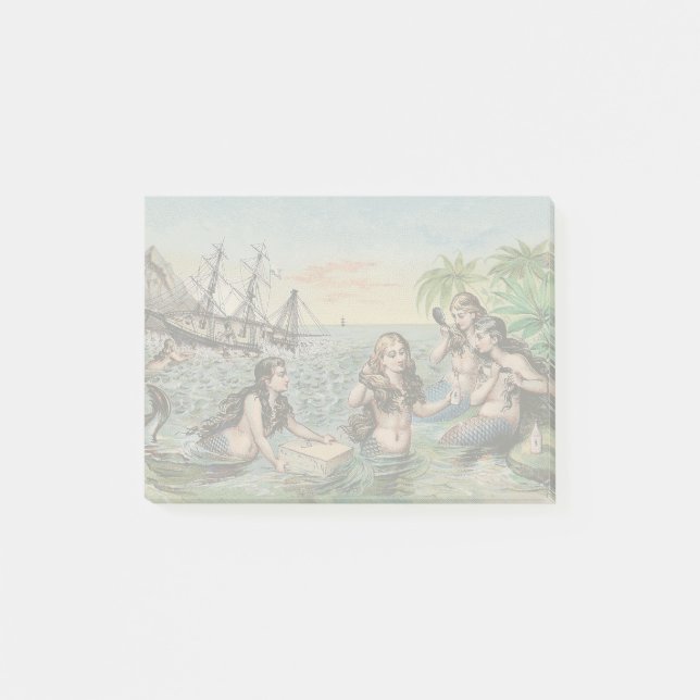 Post-it® Mermaid Antique Magie Océan Nautique (Devant)