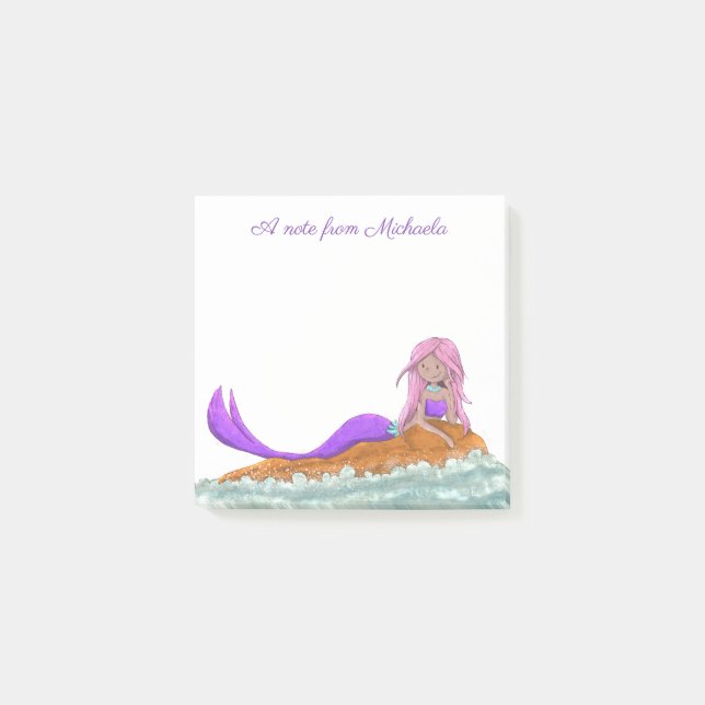 Post-it® Mermaid Teen Rose Violet Mignonne (Devant)