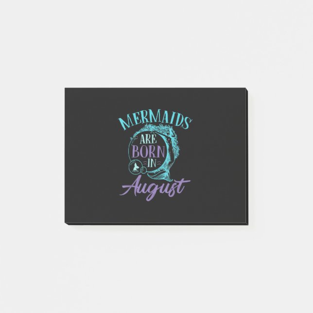 Post-it® Mermaids Are Born en août Birthday (Devant)