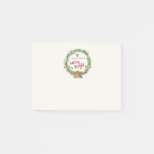 Post-it® Merry & Bright Christmas Wreath (Devant)