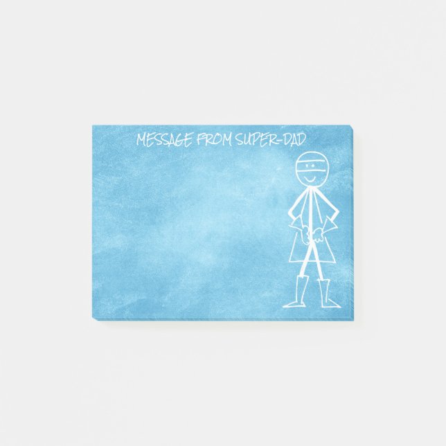 Post-it® Message de Papa Père - Chalkboard bleu (Devant)