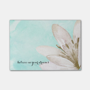 Post-it® Message inspiré en bon état de fleur blanche