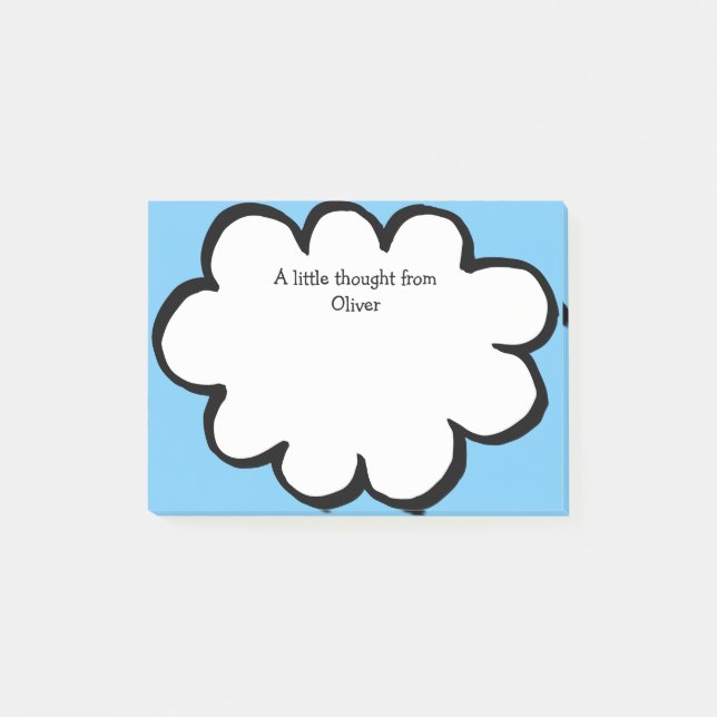 Post-it® Message personnalisé avec un nom mignon nuage (Devant)