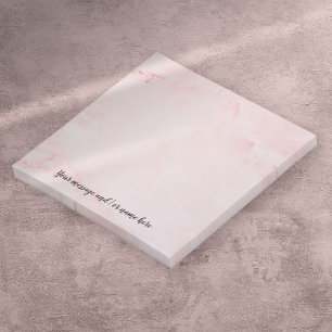 Post-it® Message personnalisé Écriture élégante Marbre rose
