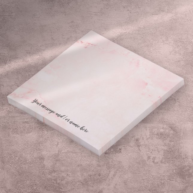 Post-it® Message personnalisé Écriture élégante Marbre rose (Personalized Message Elegant Script Pink Marble Post-it Notes)