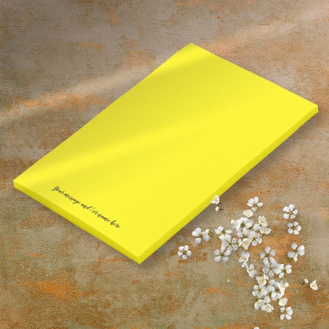 Post-it® Message personnalisé Jaune vif brillant (Custom Message Vibrant Bright Yellow Post-it Notes)