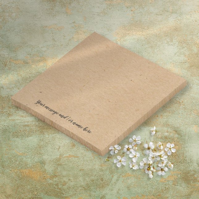 Post-it® Message Personnalisé Style Papier Kraft Rustique (Personalized Message Rustic Kraft Paper Style Post-it Notes
)