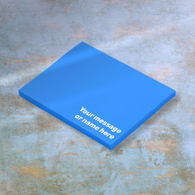 Post-it® Message Personnalisé Vibrant Clair Bleu Gras (Personalized Message Vibrant Bright Bold Blue Post-it Notes)