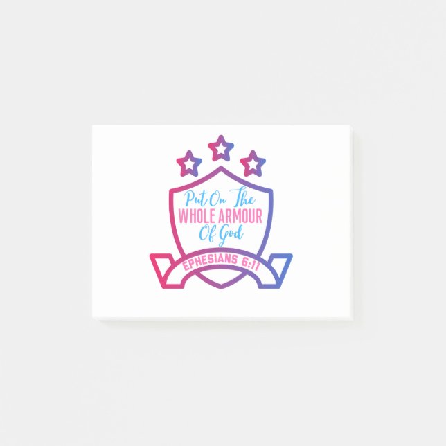 Post-it® Mets Sur Toute L'Armure De Dieu La Foi Chrétienne (Devant)