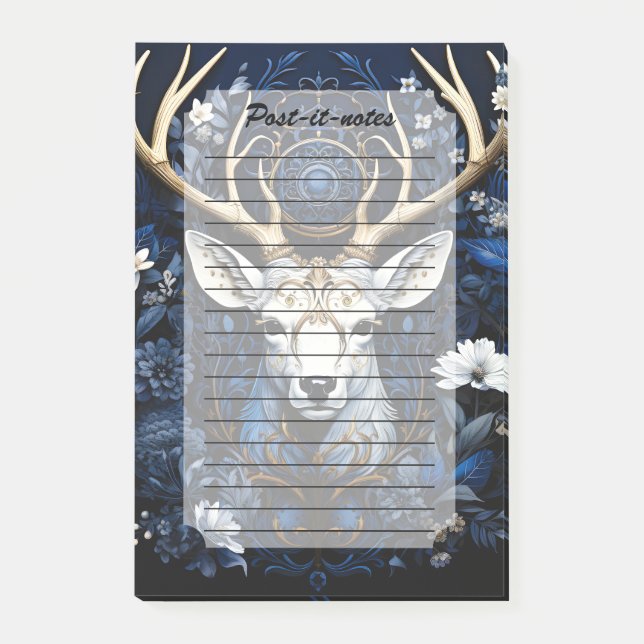Post-it® Midnight Celestial Floral Gothic Deer  (Devant)