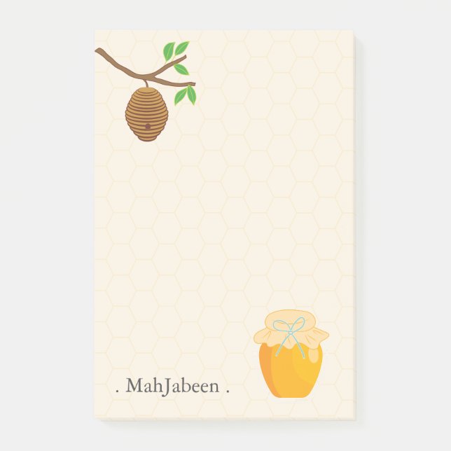 Post-it® Miel d'or et ruche d'abeille (Devant)