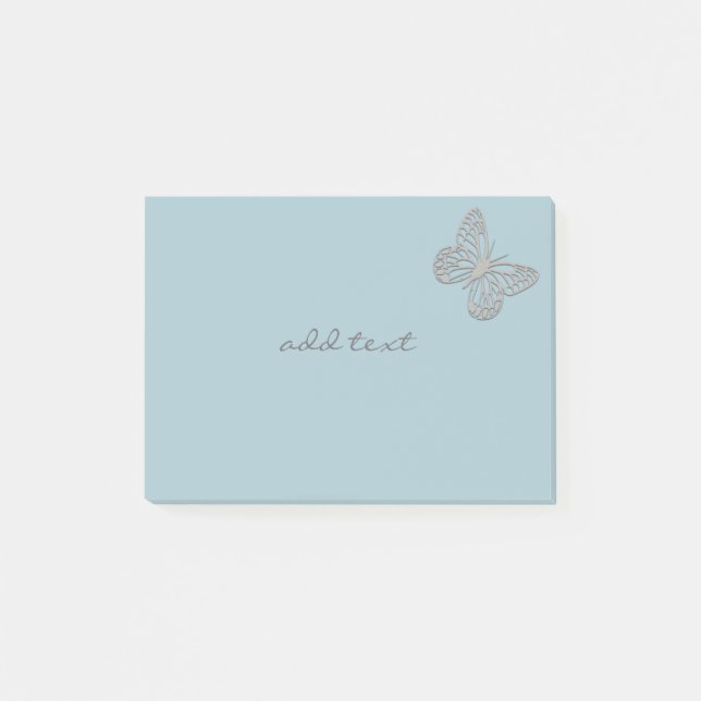 Post-it mignon avec le papillon argenté mignon (Devant)