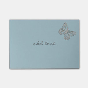 Post-it mignon avec le papillon argenté mignon