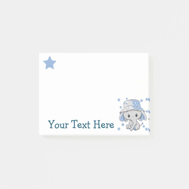 Post-it® Mignon bébé éléphant garçon  (Devant)