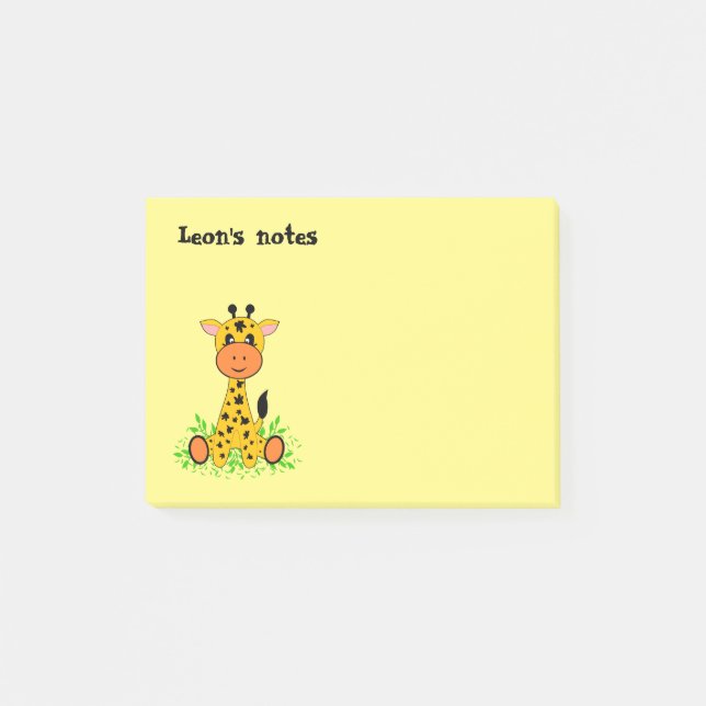Post-it® Mignon bébé girafe drôle pour les enfants,  (Devant)