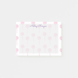 Post-it® mignon bonbon rose tendance monogramme