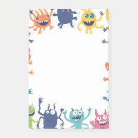Mignon cahier à bordure de monstre coloré pour enf