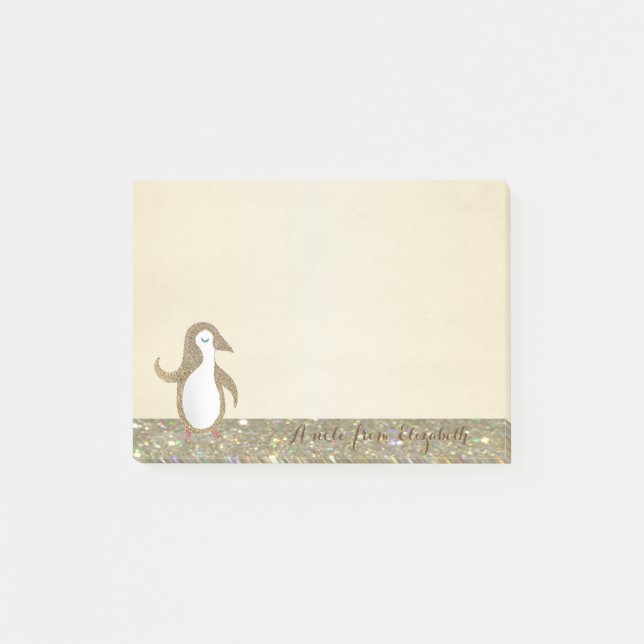Post-it® Mignon Charmant Élégant De Style ,Pingouin Heureux (Devant)