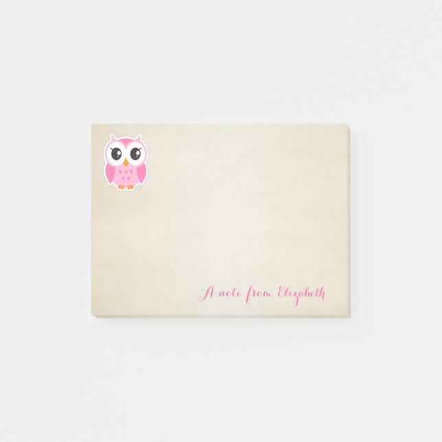Post-it® Mignon Chic Fille Hibou (Devant)