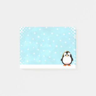 Post-it® Mignon dessin animé de manchot flocons de neige aq