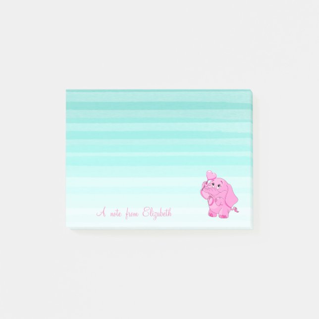 Post-it® Mignon élégant élégante fille, bébé éléphant (Devant)