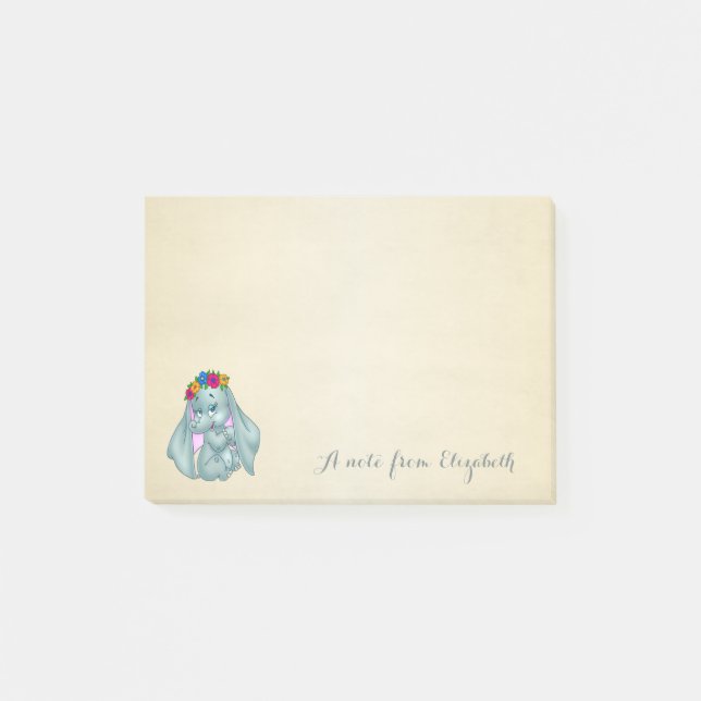 Post-it® Mignon élégant élégante fille, bébé éléphant (Devant)