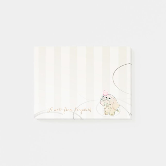Post-it® Mignon élégant élégante fille, bébé éléphant (Devant)