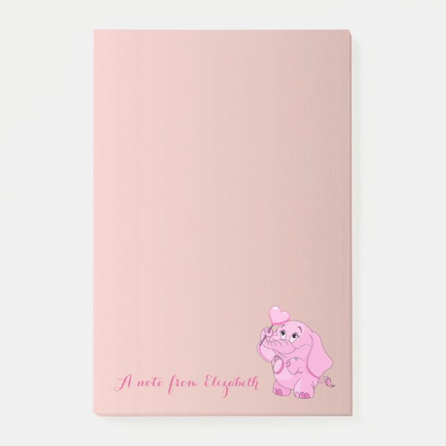 Post-it® Mignon élégant élégante fille, bébé éléphant (Devant)