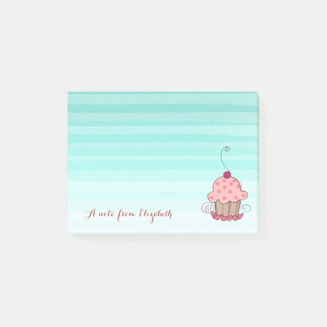 Post-it® Mignon Joli  Élégant Féminin , Cupcake (Devant)