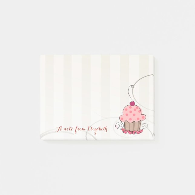 Post-it® Mignon Joli Élégant Féminin, Cupcake (Devant)