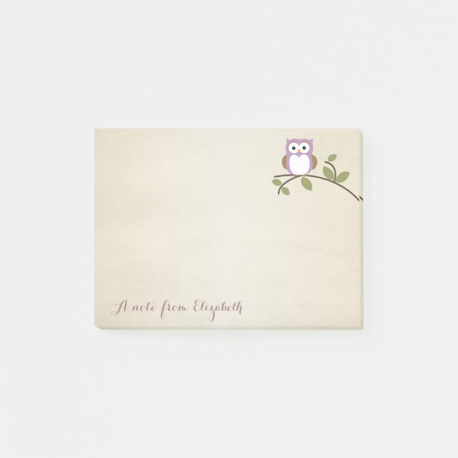 Post-it® Mignon Joli Élégant, Hibou (Devant)