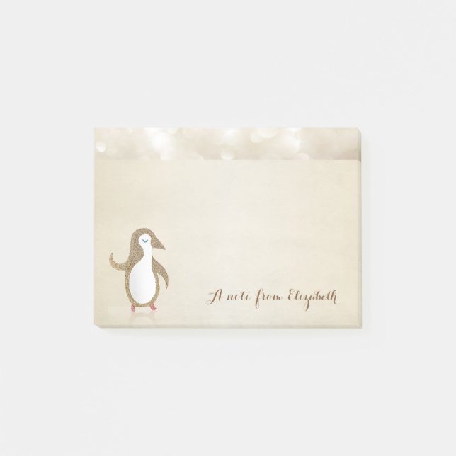 Post-it® Mignon Joli Élégant , Pingouin Heureux (Devant)